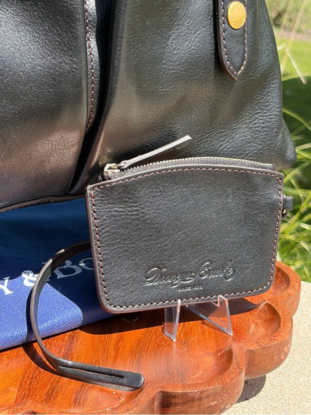 Dooney & Bourke Medium Lucy Black Florentine Leather Hobo NWT - Picture 3 of 17